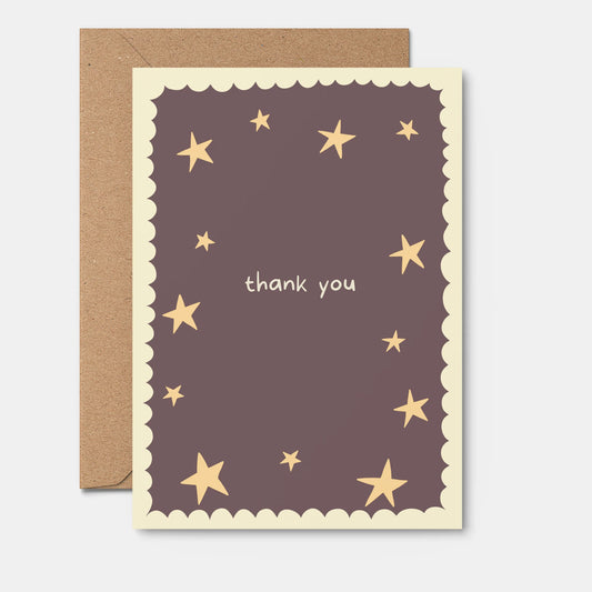 Thank You Brown Cloud Greeting Card