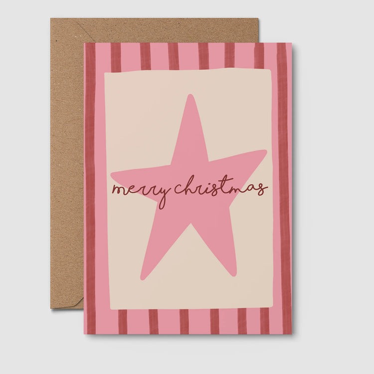 Christmas Pink Stripe - Christmas Card